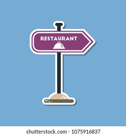 paper sticker on stylish background restaurant sign