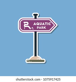 paper sticker on stylish background sign aquatic park