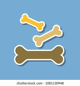 paper sticker on stylish background bones for pets