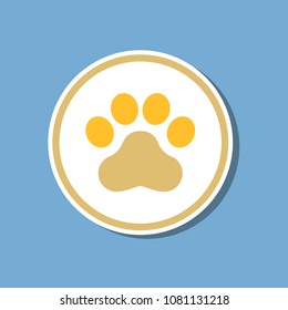 paper sticker on stylish background dog trail
