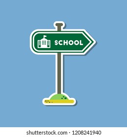 paper sticker on stylish background school sign