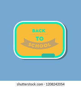 paper sticker on stylish background Back to school board