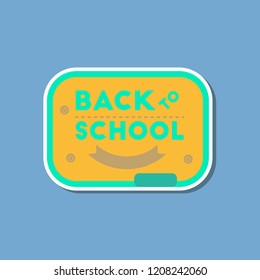 paper sticker on stylish background Back to school board