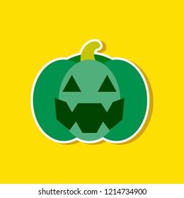 paper sticker on stylish background halloween pumpkin