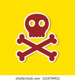 paper sticker on stylish background halloween skull bones