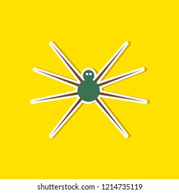 paper sticker on stylish background halloween spider