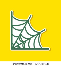 paper sticker on stylish background spider's web
