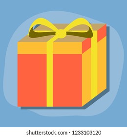 paper sticker on stylish background gift box