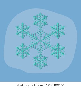 paper sticker on stylish background snowflake