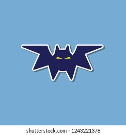 paper sticker on stylish background halloween bat