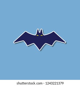 paper sticker on stylish background halloween bat