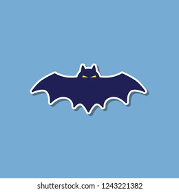 paper sticker on stylish background halloween bat