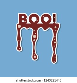 paper sticker on stylish background halloween boo