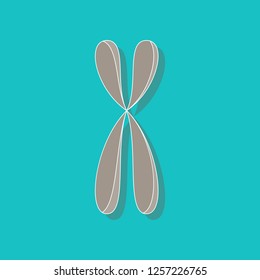 paper sticker on stylish background chromosome
