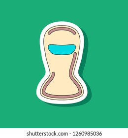 paper sticker on stylish background Balaclava