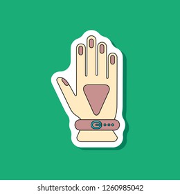 paper sticker on stylish background glove