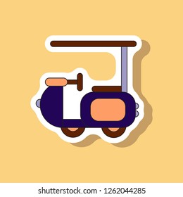 paper sticker on stylish background Golf machine