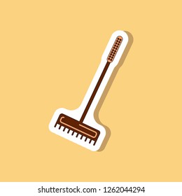 paper sticker on stylish background rake