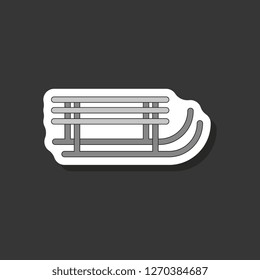 paper sticker on stylish background Sleigh