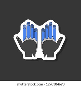 paper sticker on stylish background Golf gloves