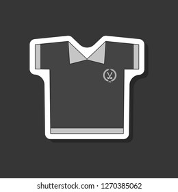 paper sticker on stylish background Golf shirt