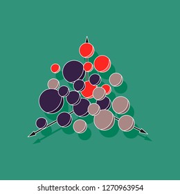 paper sticker on stylish background Geometric chart