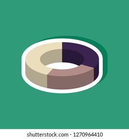 paper sticker on stylish background Pie chart