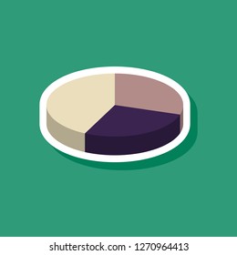 paper sticker on stylish background Pie chart