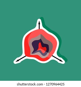 paper sticker on stylish background graph circle