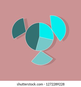 paper sticker on stylish background Circular economic chart