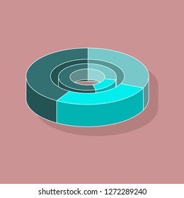 paper sticker on stylish background Pie chart