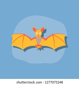 paper sticker on stylish background cute bat