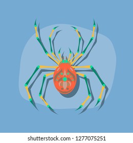 paper sticker on stylish background halloween spider