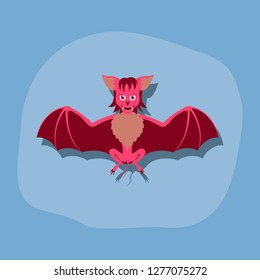 paper sticker on stylish background cute bat