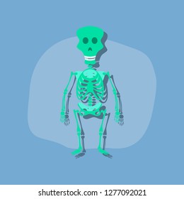 paper sticker on stylish background skeleton Halloween monster