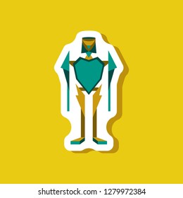paper sticker on stylish background Toy robot
