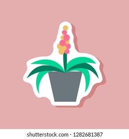 paper sticker on stylish background hyacinth