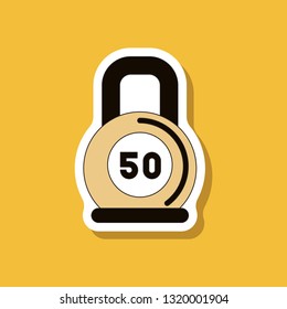 paper sticker on stylish background Weight