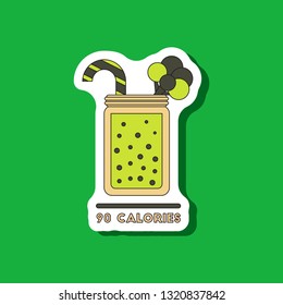 paper sticker on stylish background Smoothies broccoli