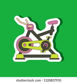 paper sticker on stylish background Bicycle exercise