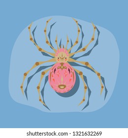 paper sticker on stylish background halloween spider