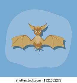 paper sticker on stylish background cute bat