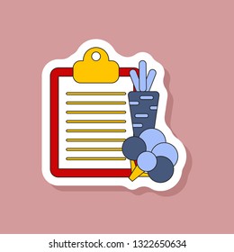 paper sticker on stylish background Vegetable menu