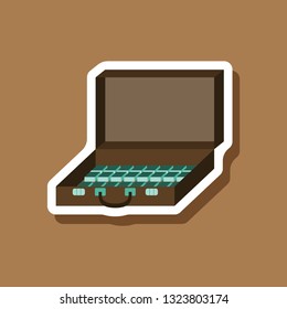 paper sticker on stylish background Case of money