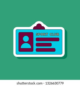 paper sticker on stylish background Personal card sports club
