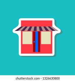 paper sticker on stylish background shop