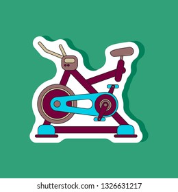 paper sticker on stylish background Bicycle exercise