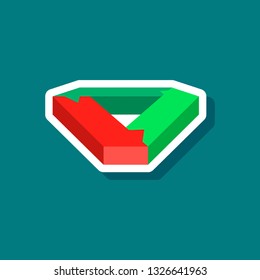 paper sticker on stylish background Arrows