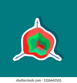 paper sticker on stylish background graph circle