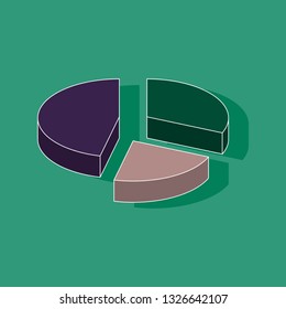 paper sticker on stylish background Pie chart